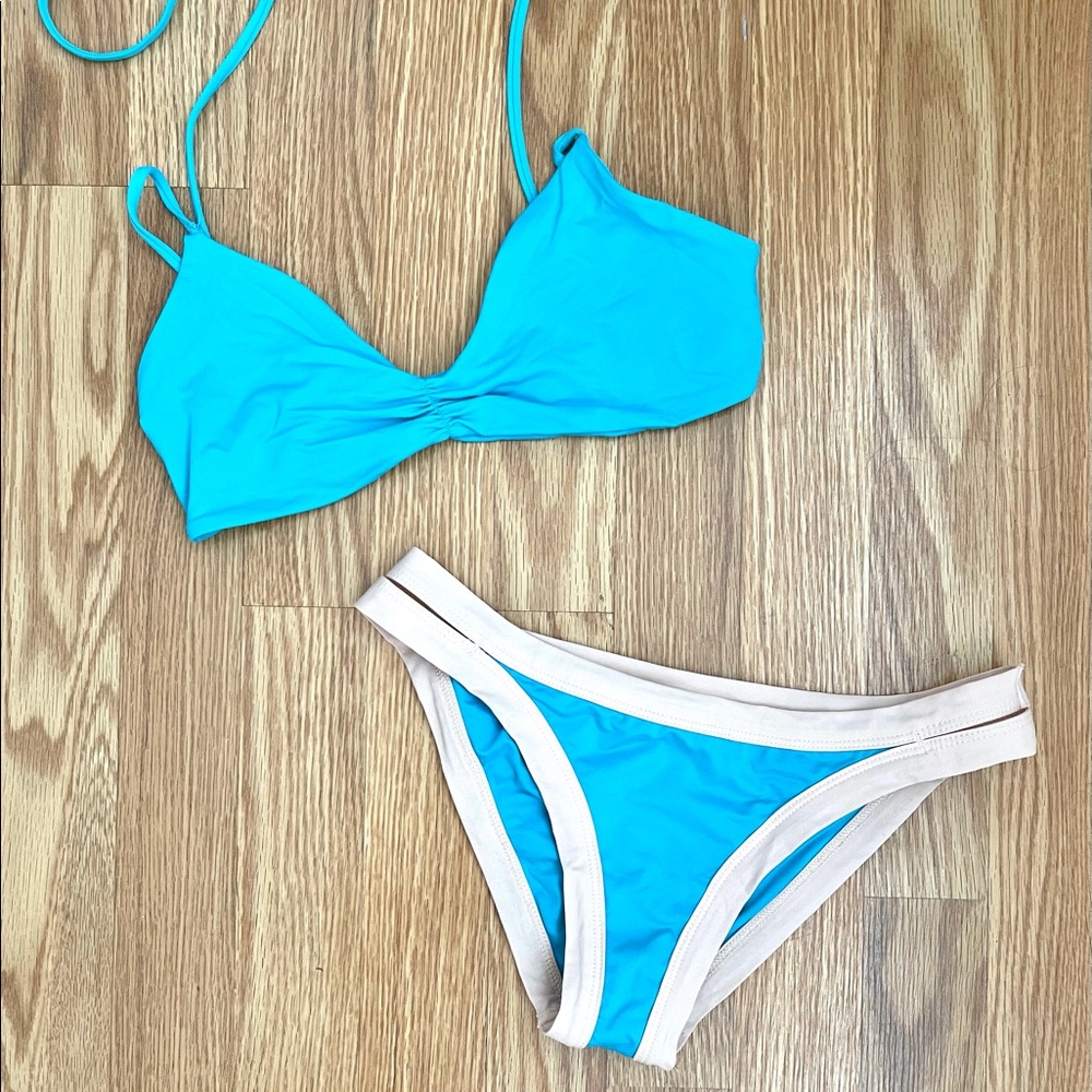 Lspace bikini - turquoise, small top medium bottom